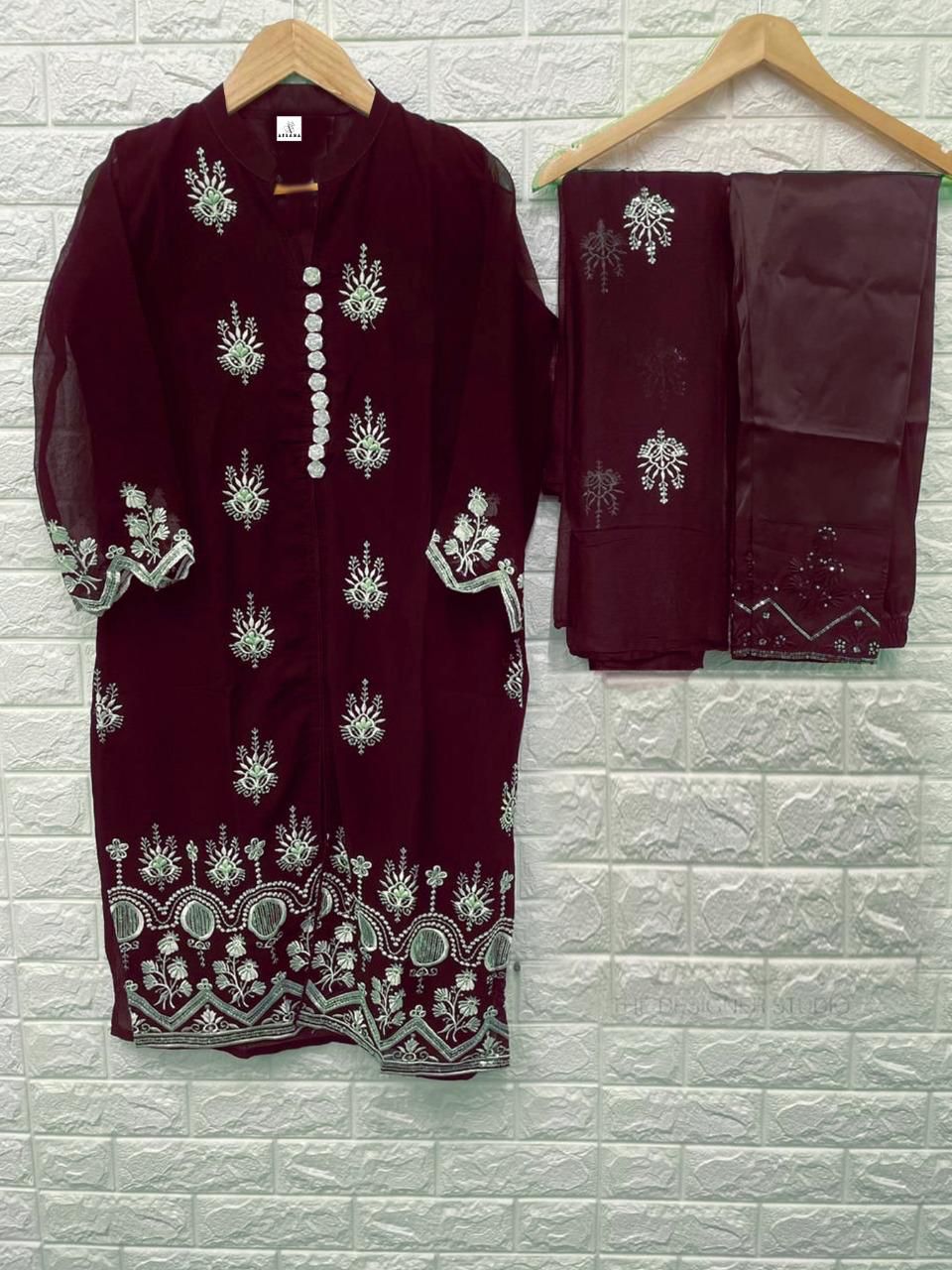AFSANA SF 9 Fancy Festive Wear Heavy Georgette Pakistani Suit Collection